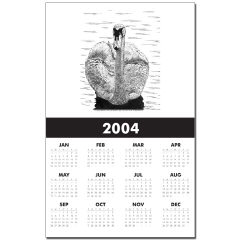 Swan Pen and Ink Calendar Print by NANCE